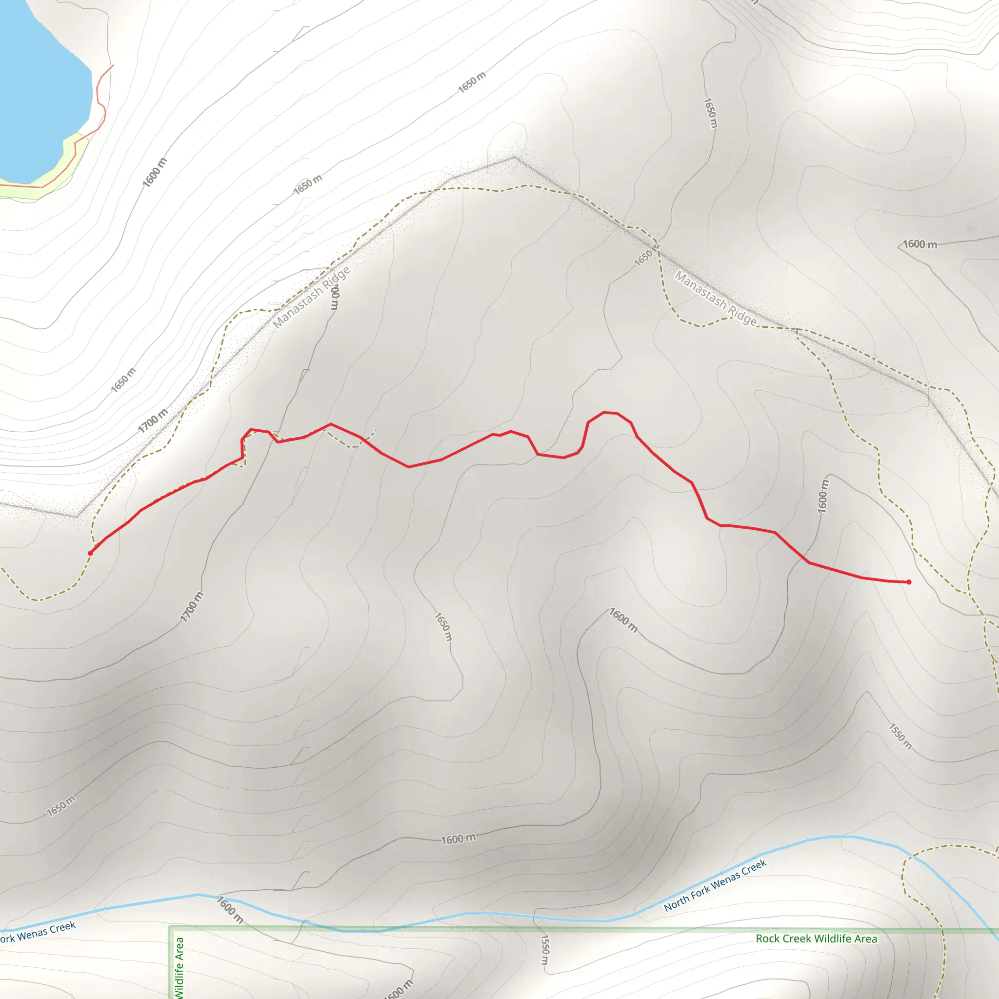 Manastash Bypass Trail mobile static map