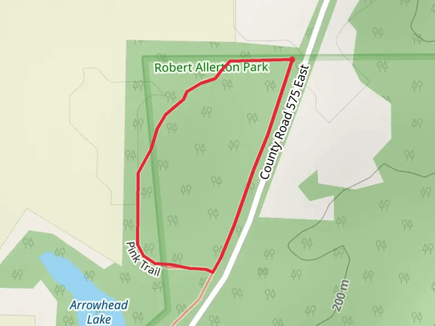 An image depicting the trail County Farm Road Loop and its surrounding area.