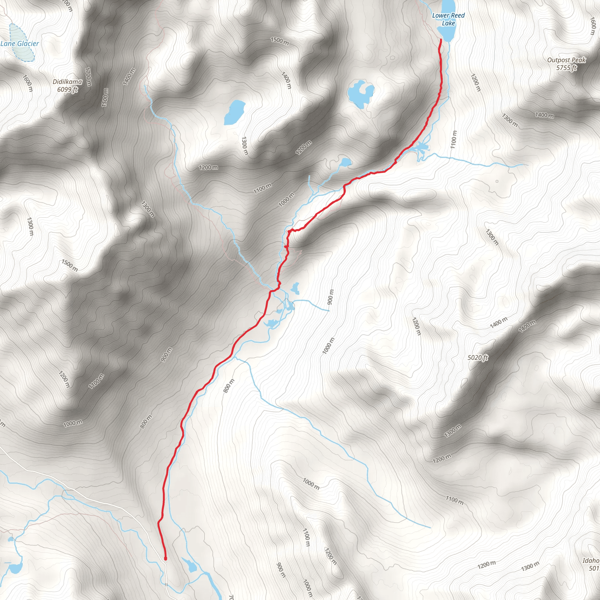 Reed Lakes Trail mobile static map