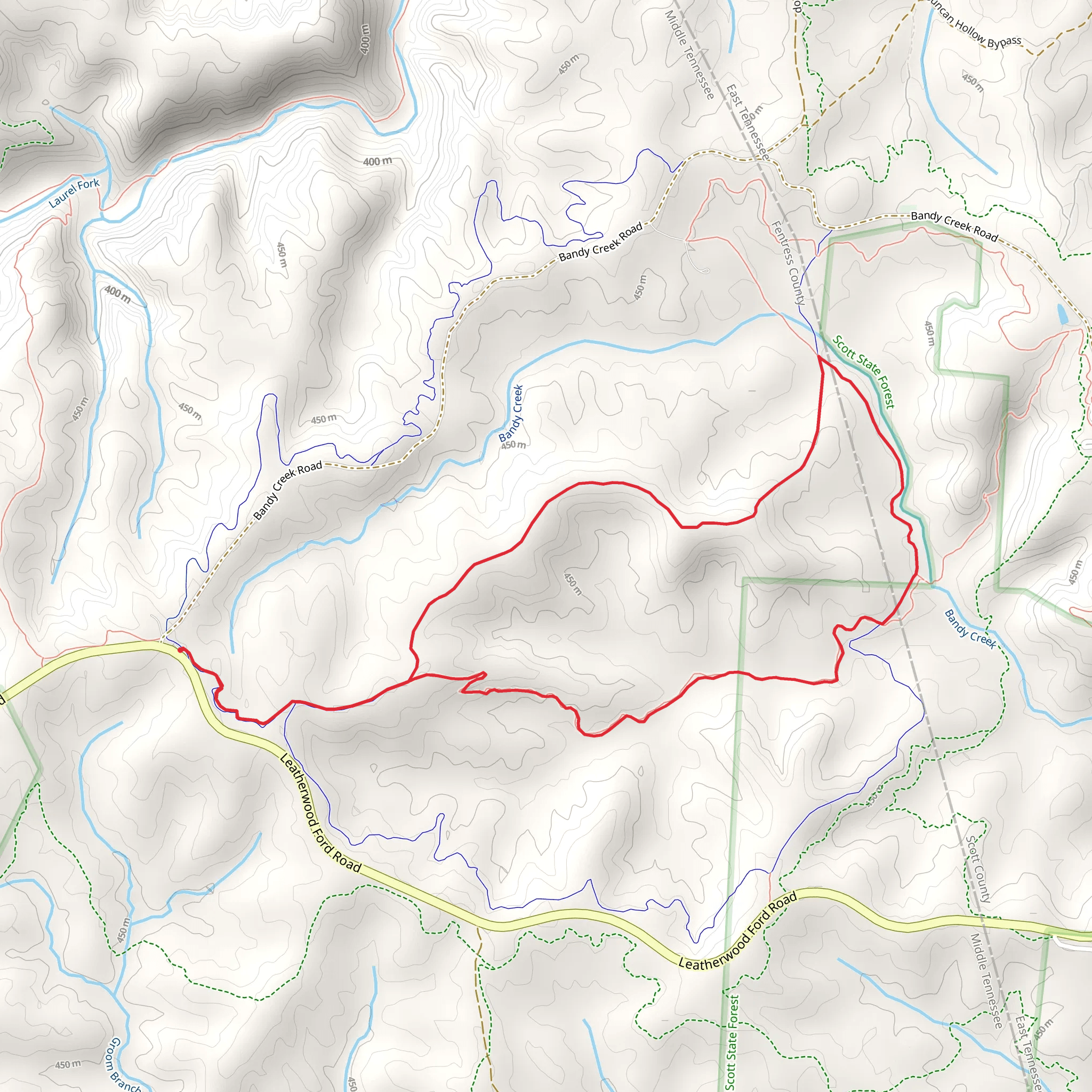 West Entrance and Collier Ridge Loop Trail mobile static map