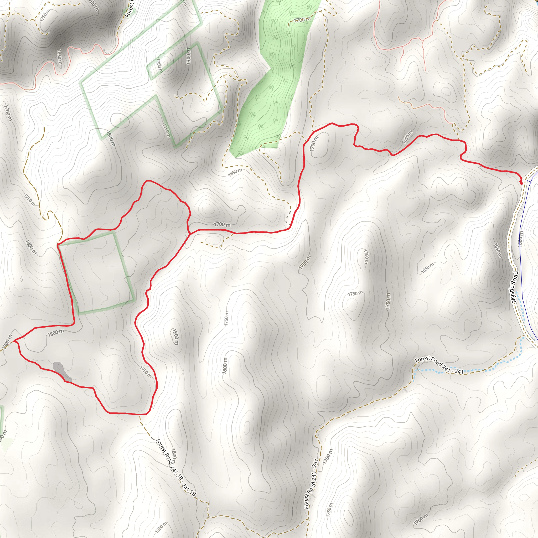 Crooked Creek and Deerfield Loop Trail mobile static map