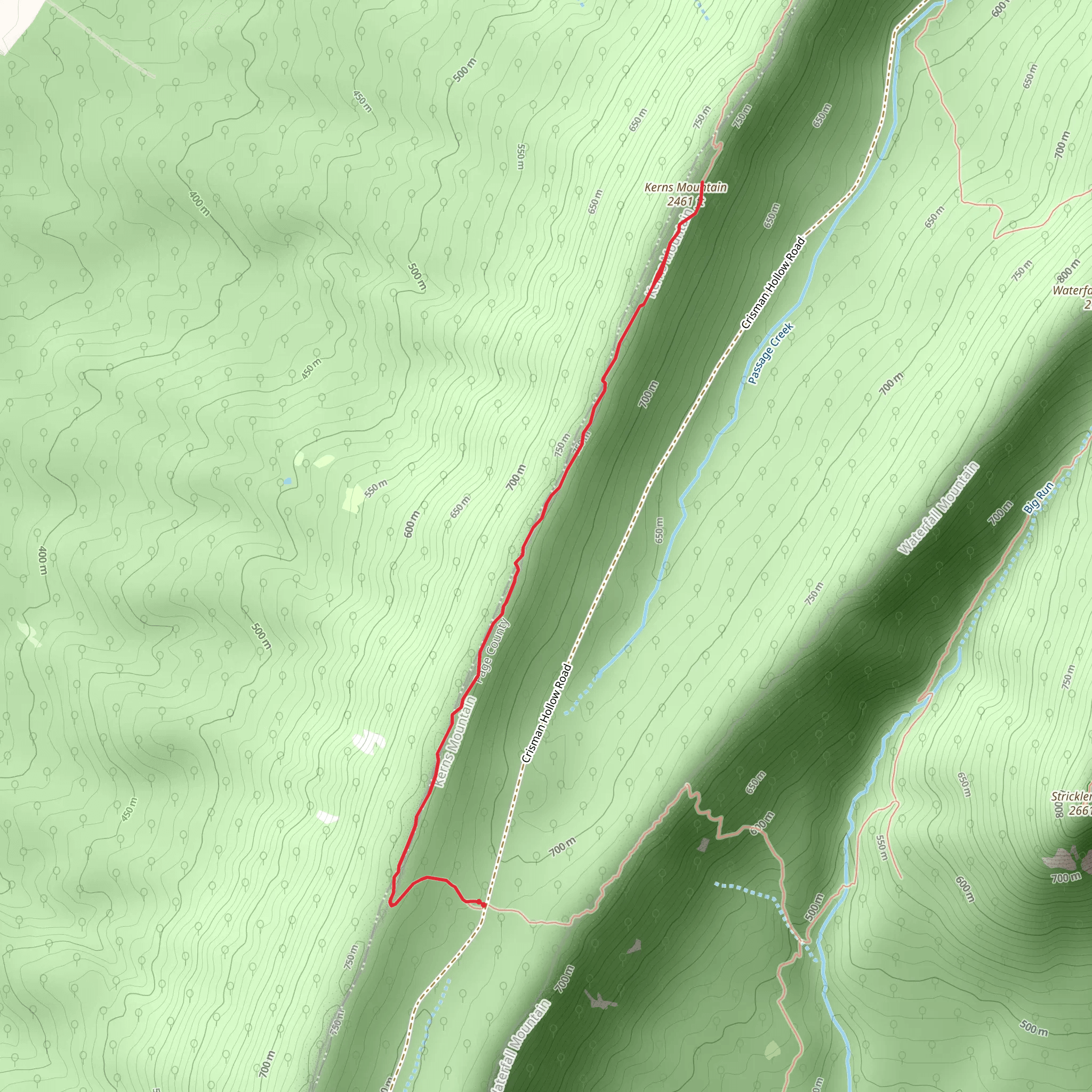 Kern Mountain via Kern Trail mobile static map