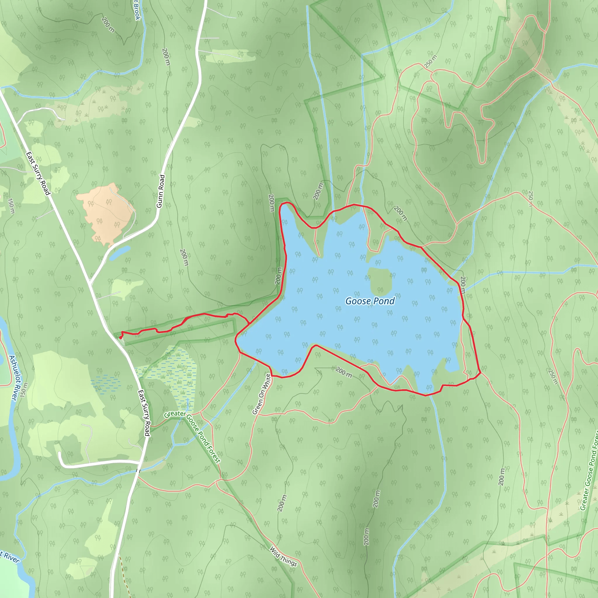 Goose Pond from East Surry Road mobile static map