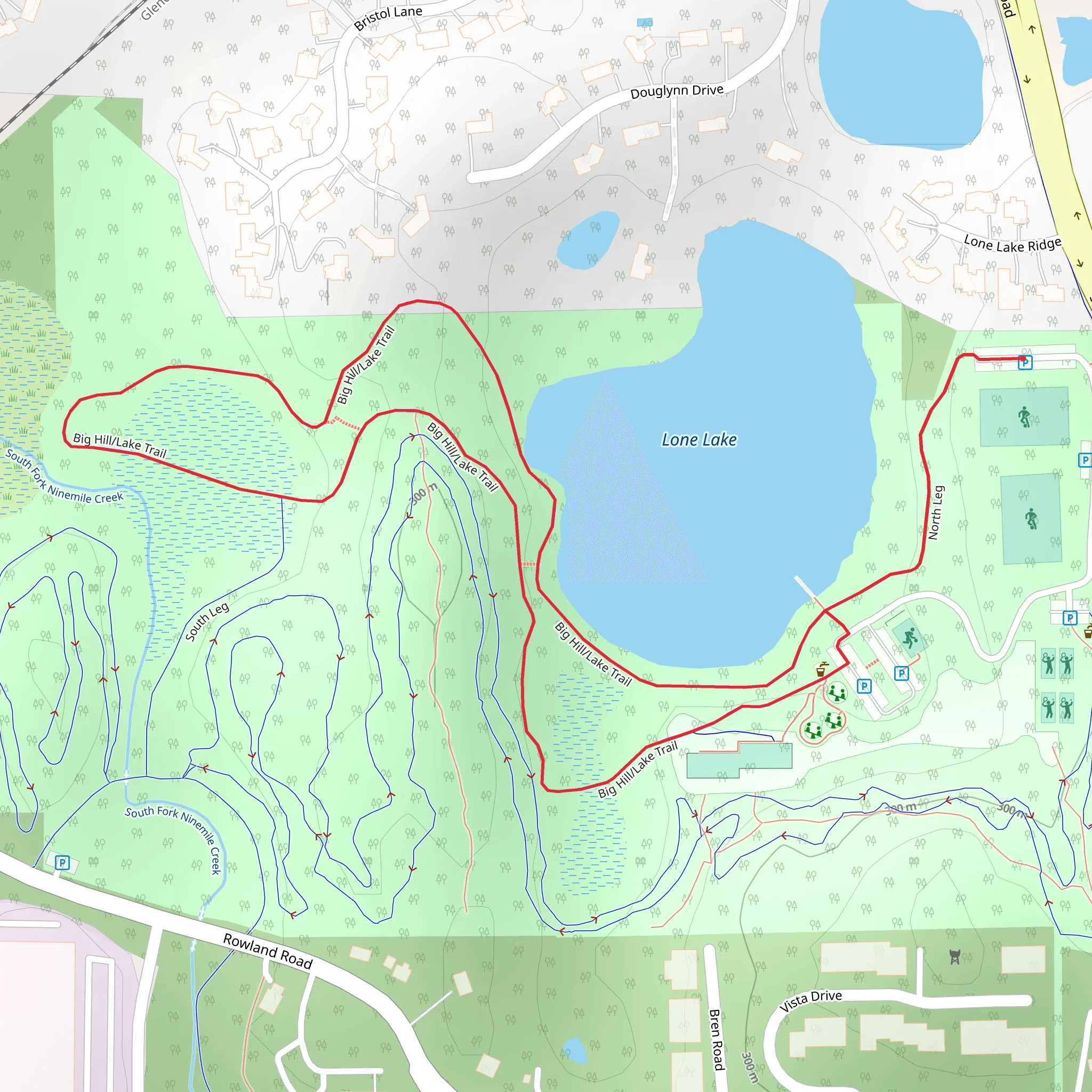 Big Hill - Lone Lake Loop Trail mobile static map