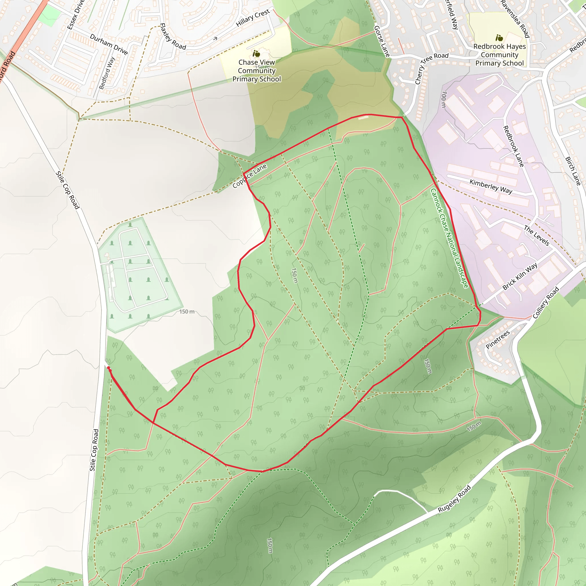 Chetwynd Coppice Loop mobile static map