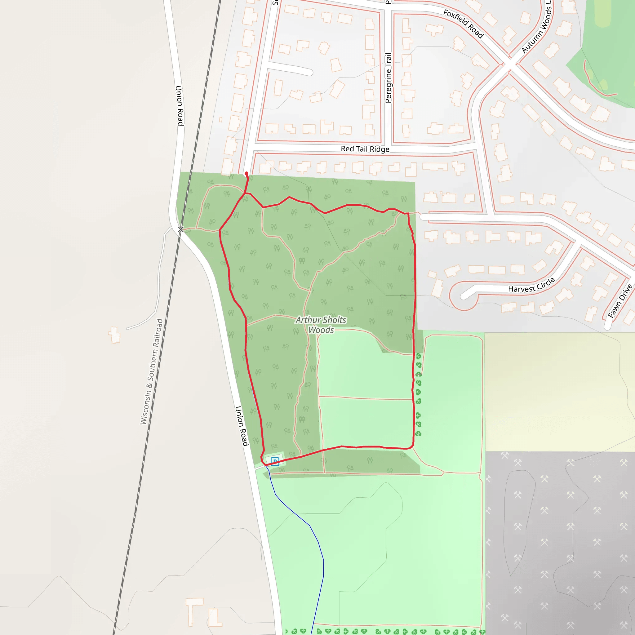 Arthur Sholts Woods Loop mobile static map