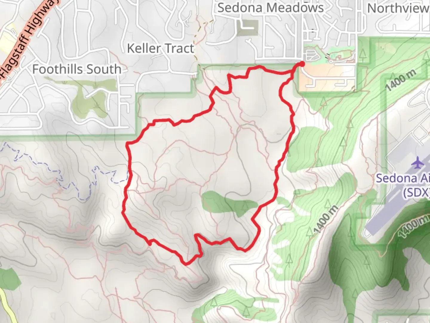 An image depicting the trail Old Post and Carol Canyon Loop from Shelby Drive and its surrounding area.