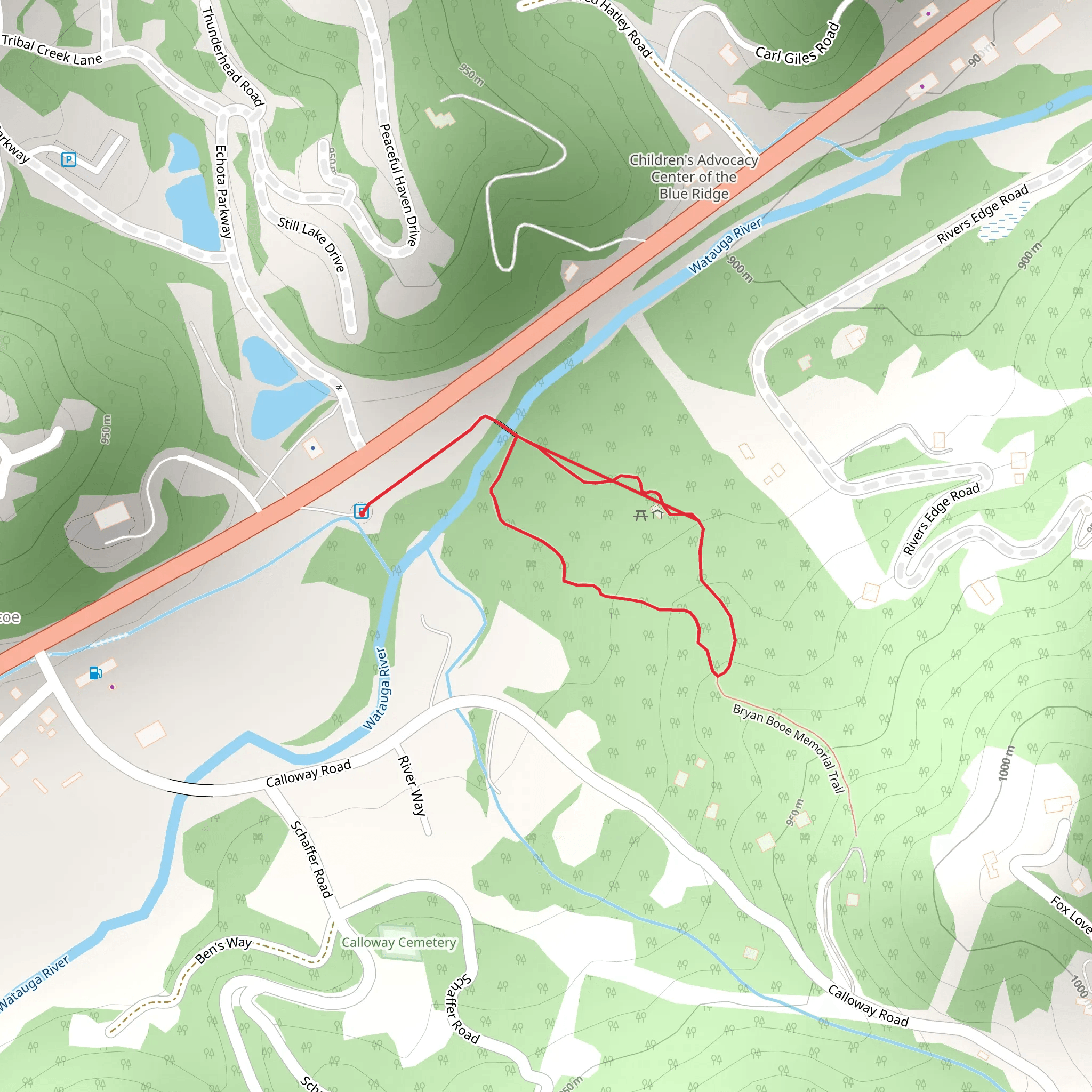 Bryan Booe Memorial Loop Trail mobile static map
