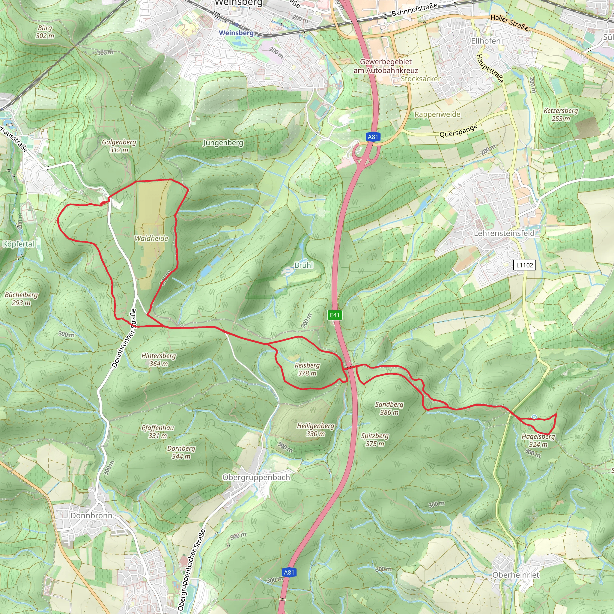 Hagelsberg Loop via Reisberg mobile static map
