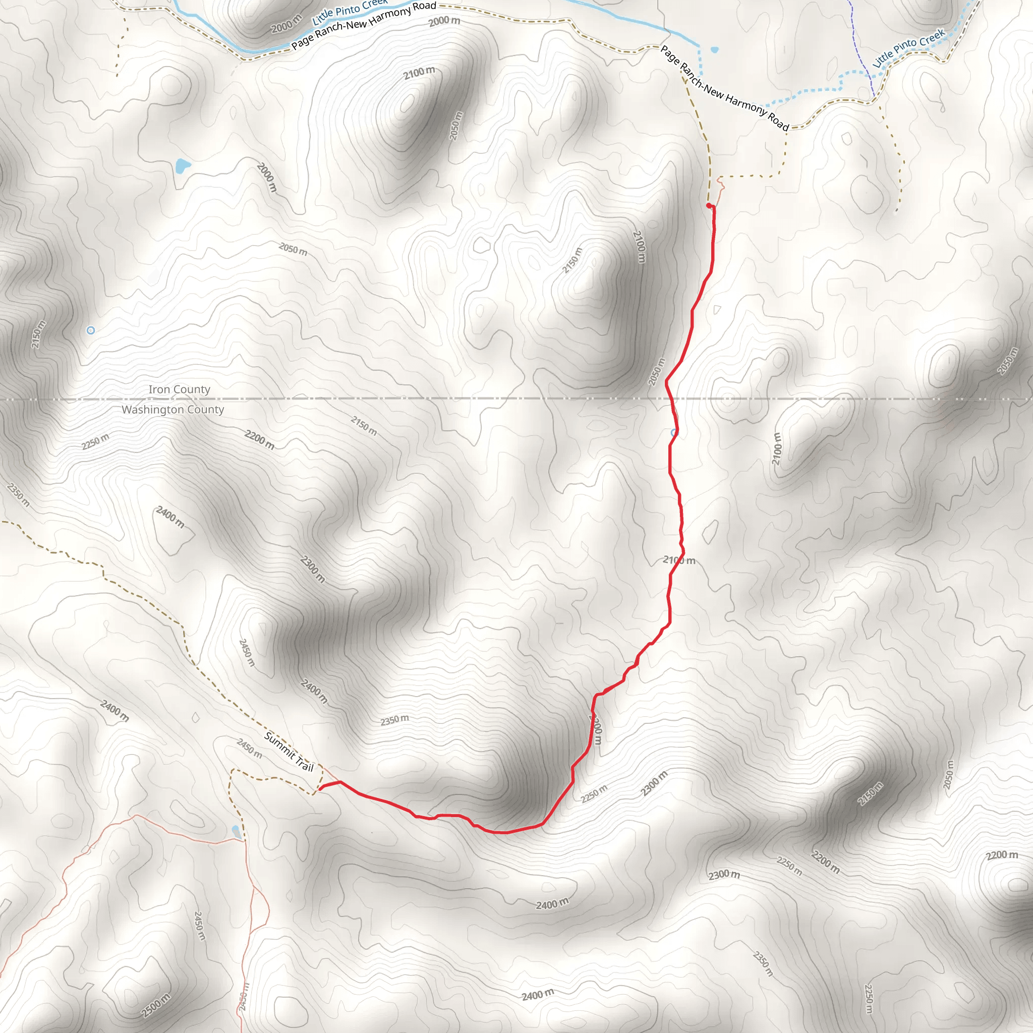 Upper Grant's Ranch Trail Out and Back mobile static map