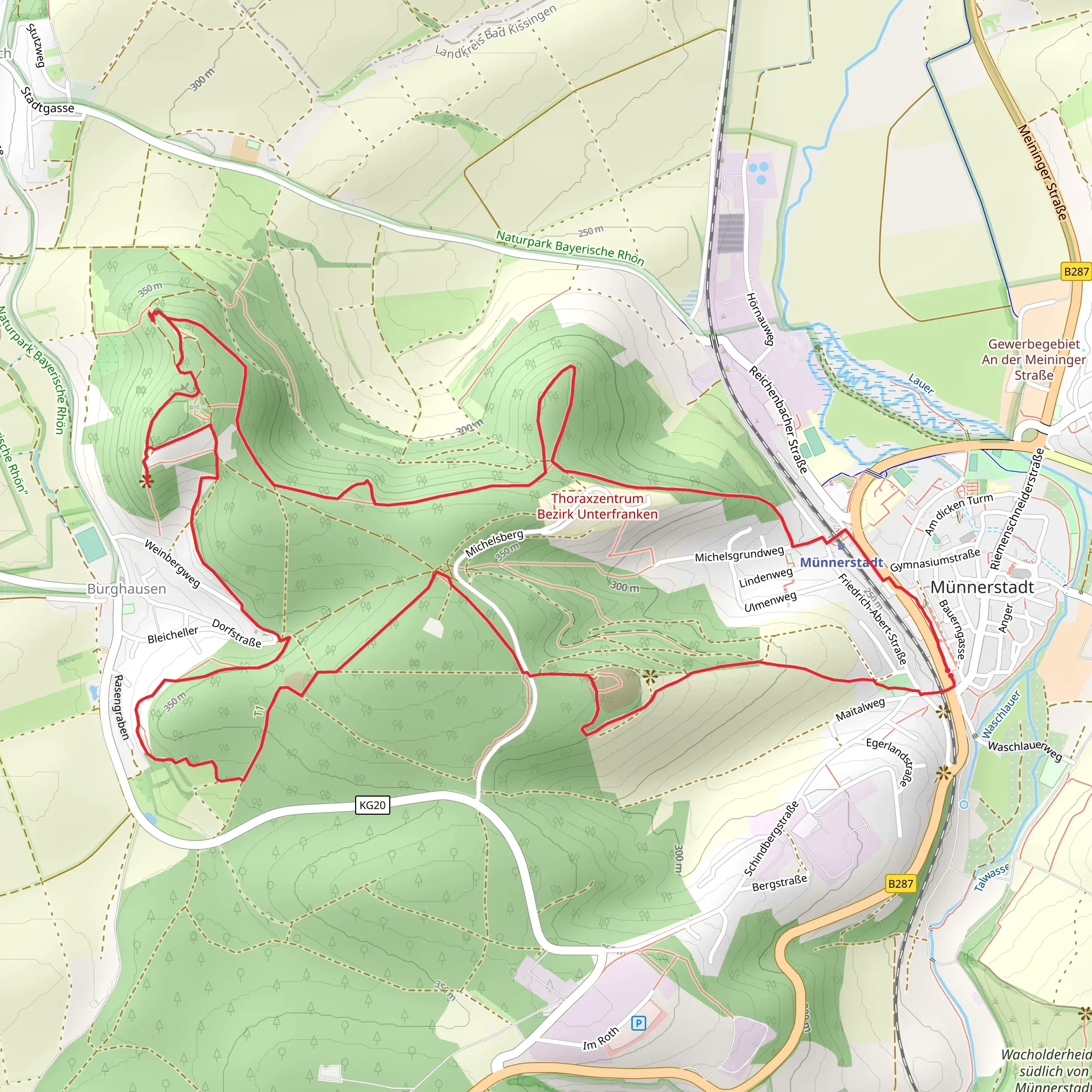 Burghäuser Blick and Reichenbacher Blick via Extratour Michelsberg mobile static map