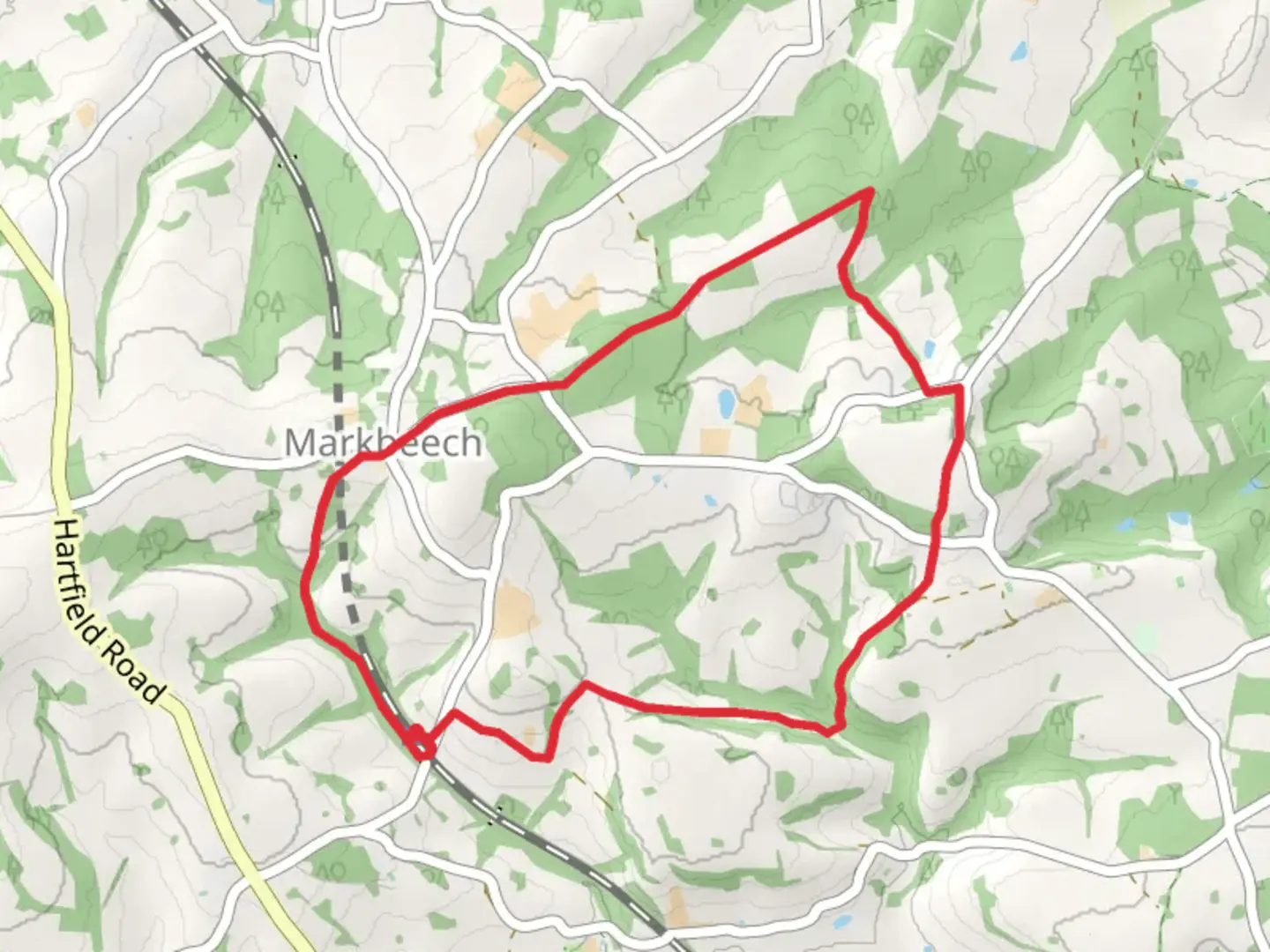 An image depicting the trail Markbeech and Chiddingstone Hoath Loop and its surrounding area.