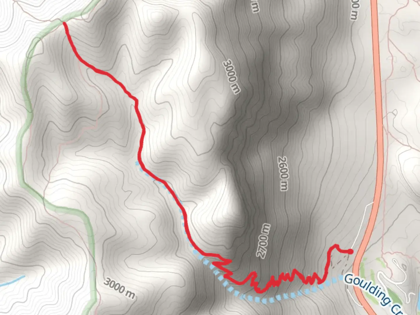 An image depicting the trail Goulding Creek Trail and its surrounding area.
