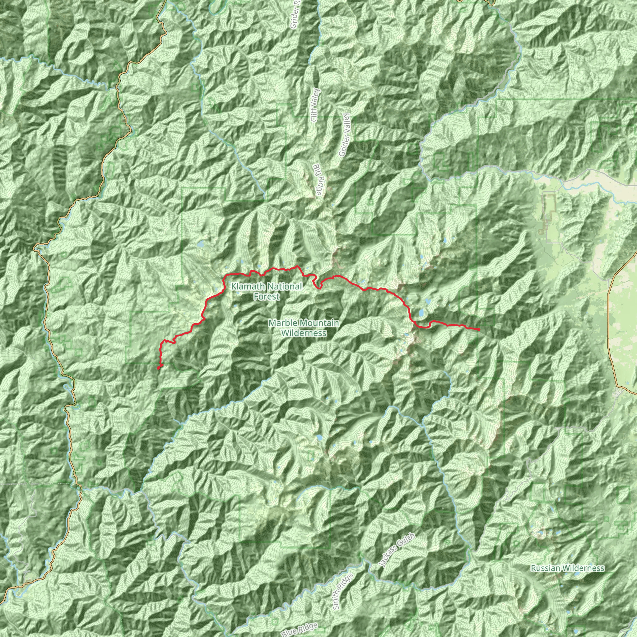 Haypress Trail via Pacific Crest Trail mobile static map