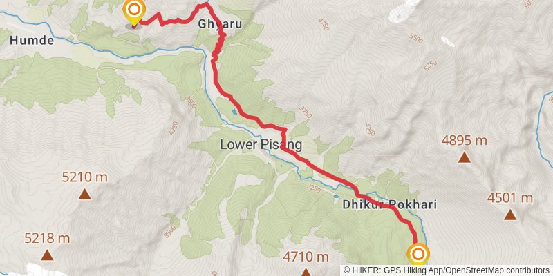 Nar Phu Valley Trek stage 7 Map