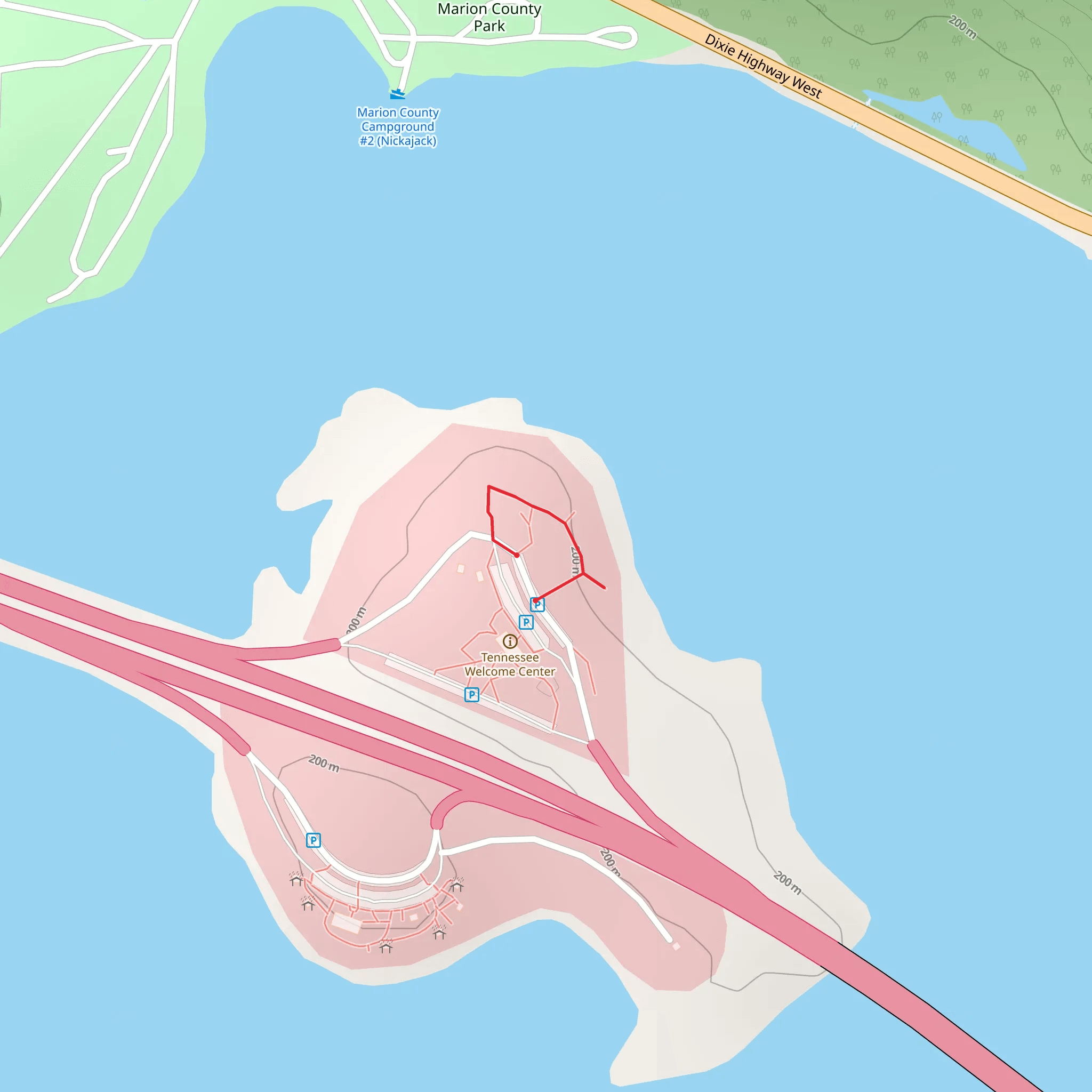Tennessee Welcome Rest Area Loop mobile static map