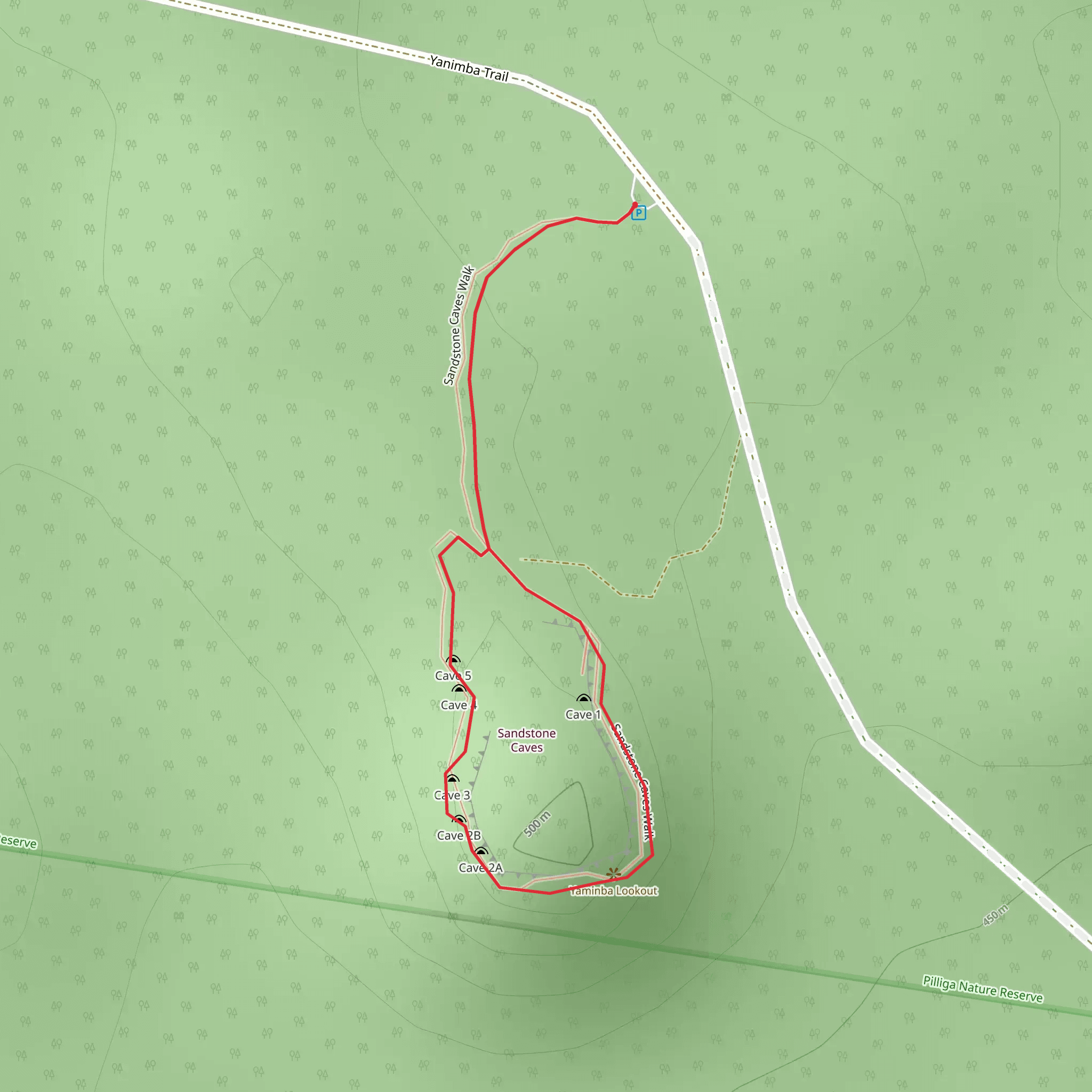 Sandstone Caves Track mobile static map