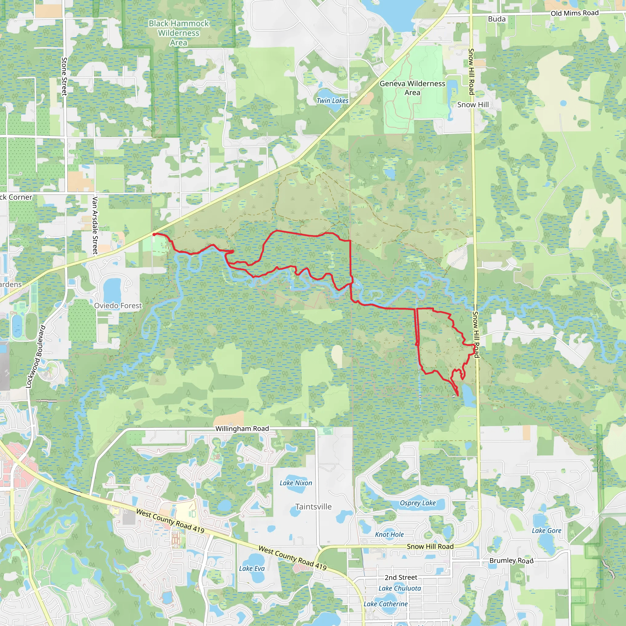 Kolokee Trail, Yahoo and Snake Loop mobile static map