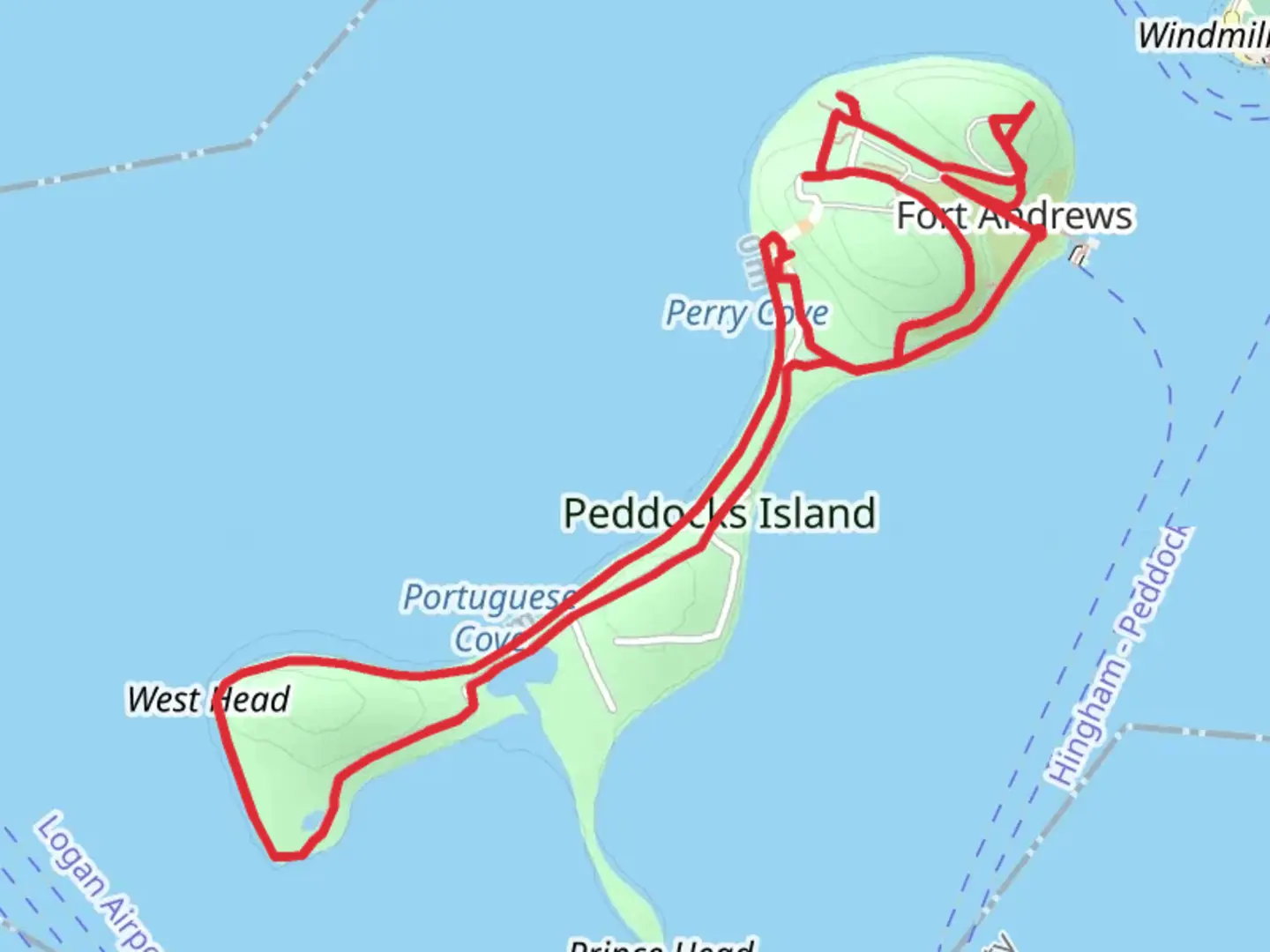 An image depicting the trail West Head - Peddocks Island Loop and its surrounding area.