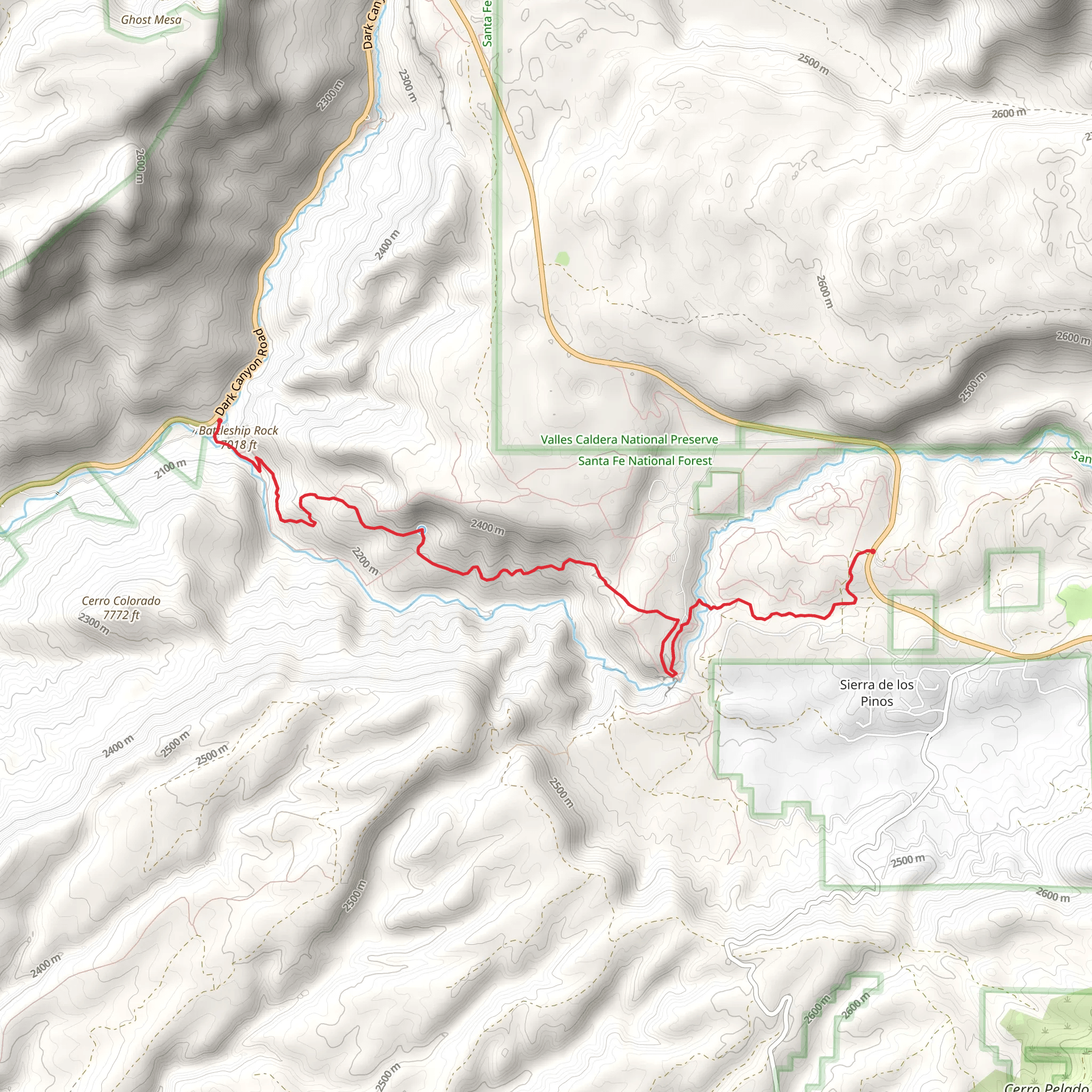 East Fork Trail and Battleship Rock mobile static map