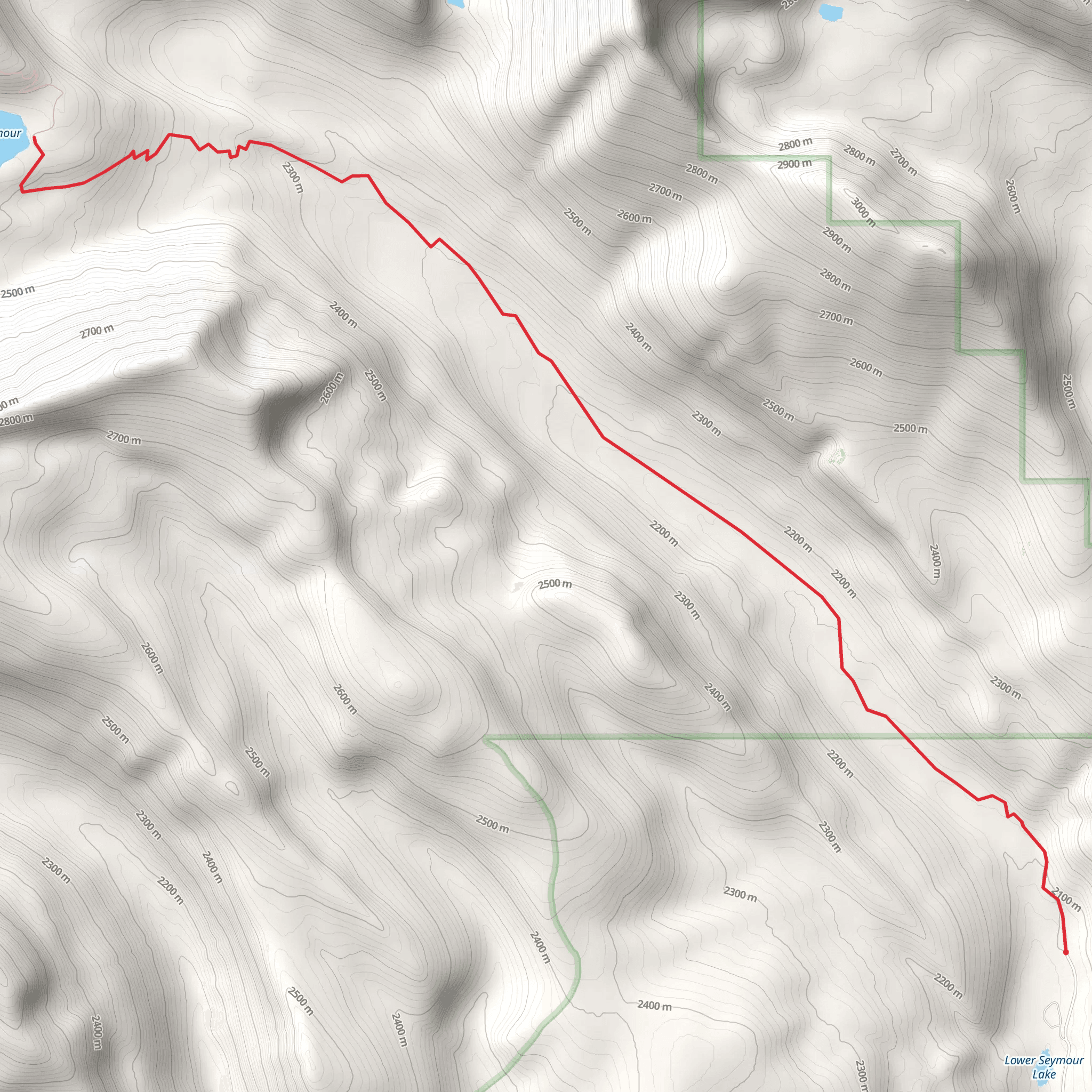 Upper Seymour Lake via CDT mobile static map