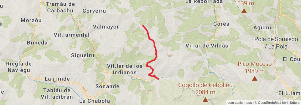GR 203 Por donde Camina el Oso - Asturias stage 10 Map