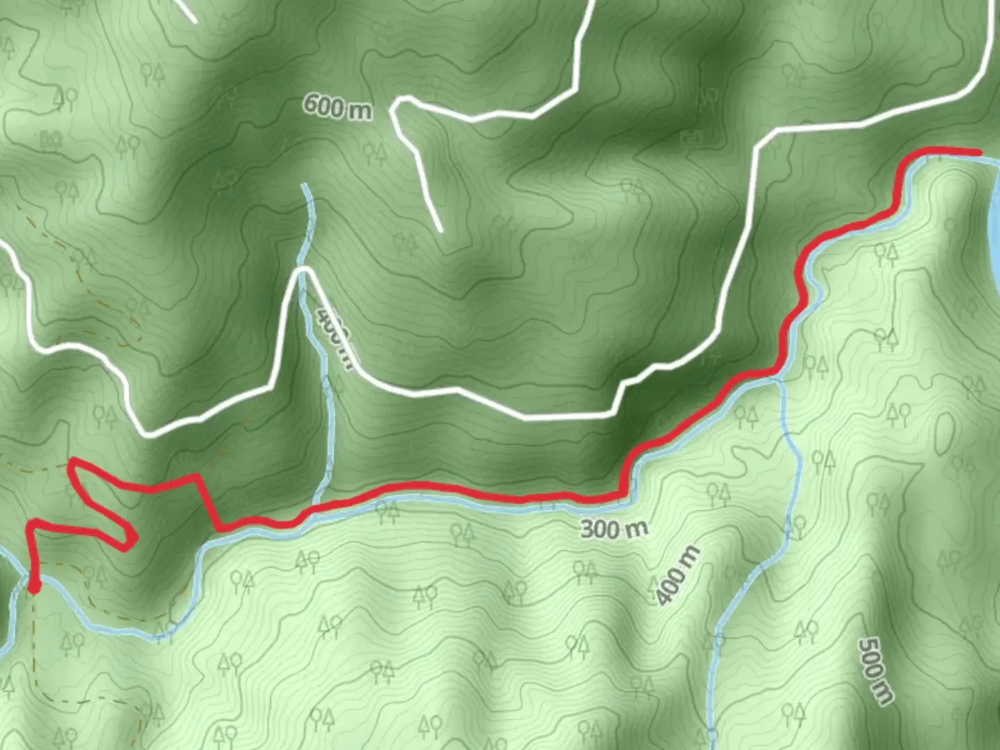 An image depicting the trail Johnson Creek Trail and its surrounding area.