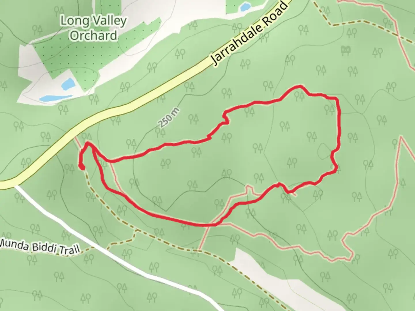 An image depicting the trail Mundlimup Timber Trails and its surrounding area.