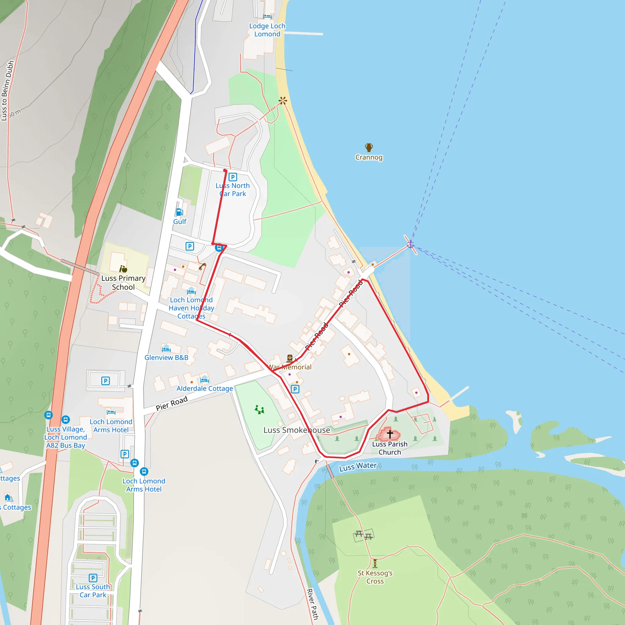 Luss Village - Lochside Path mobile static map