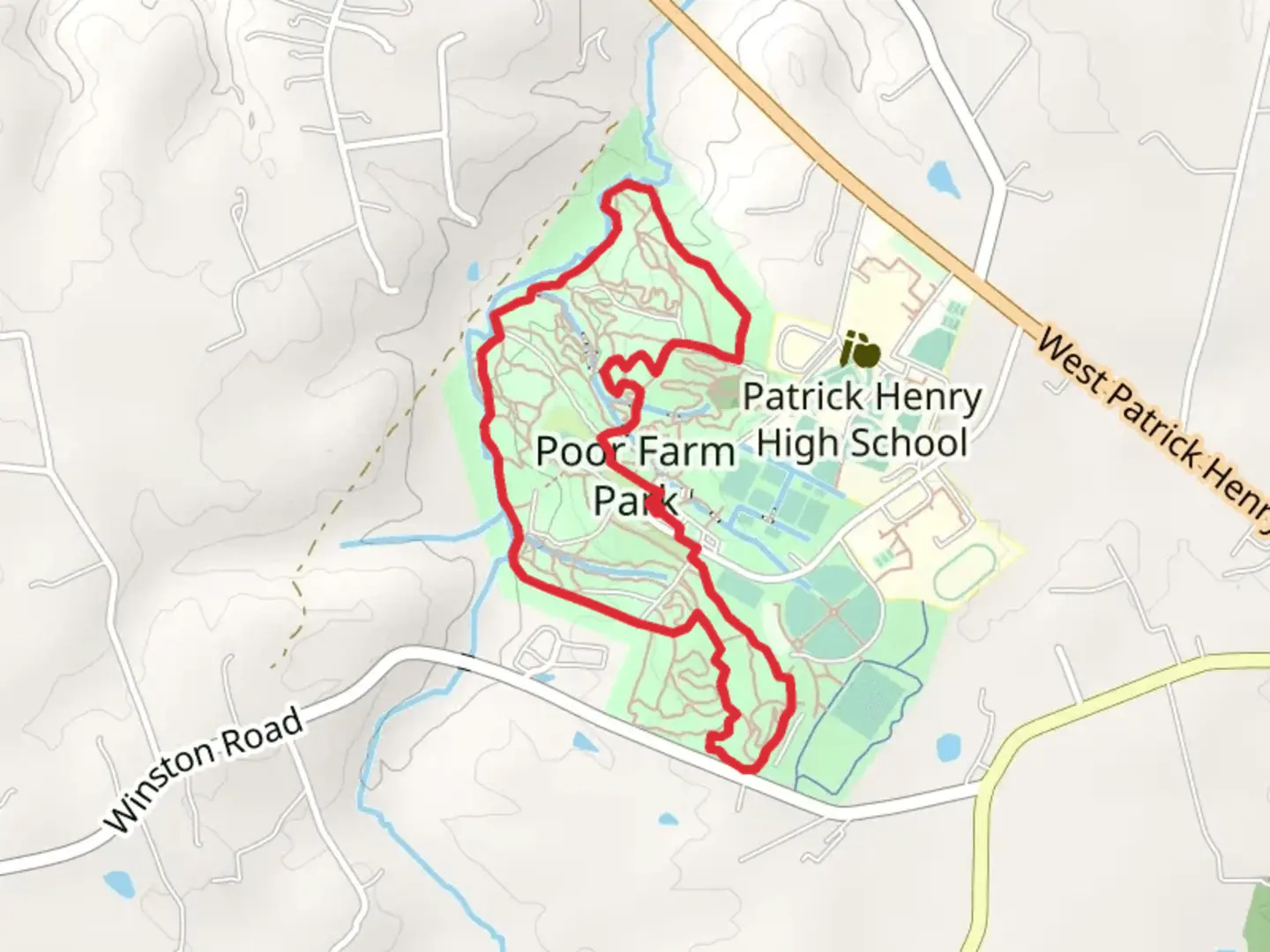 An image depicting the trail Fence Trail and Big Downhill Loop and its surrounding area.