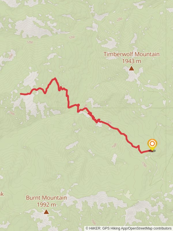 Rattlesnake Peaks Trail mobile static map