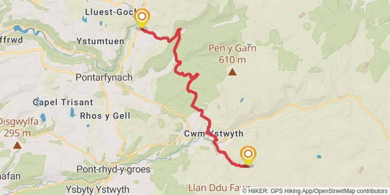 Wales Cistercian Way stage 24 Map