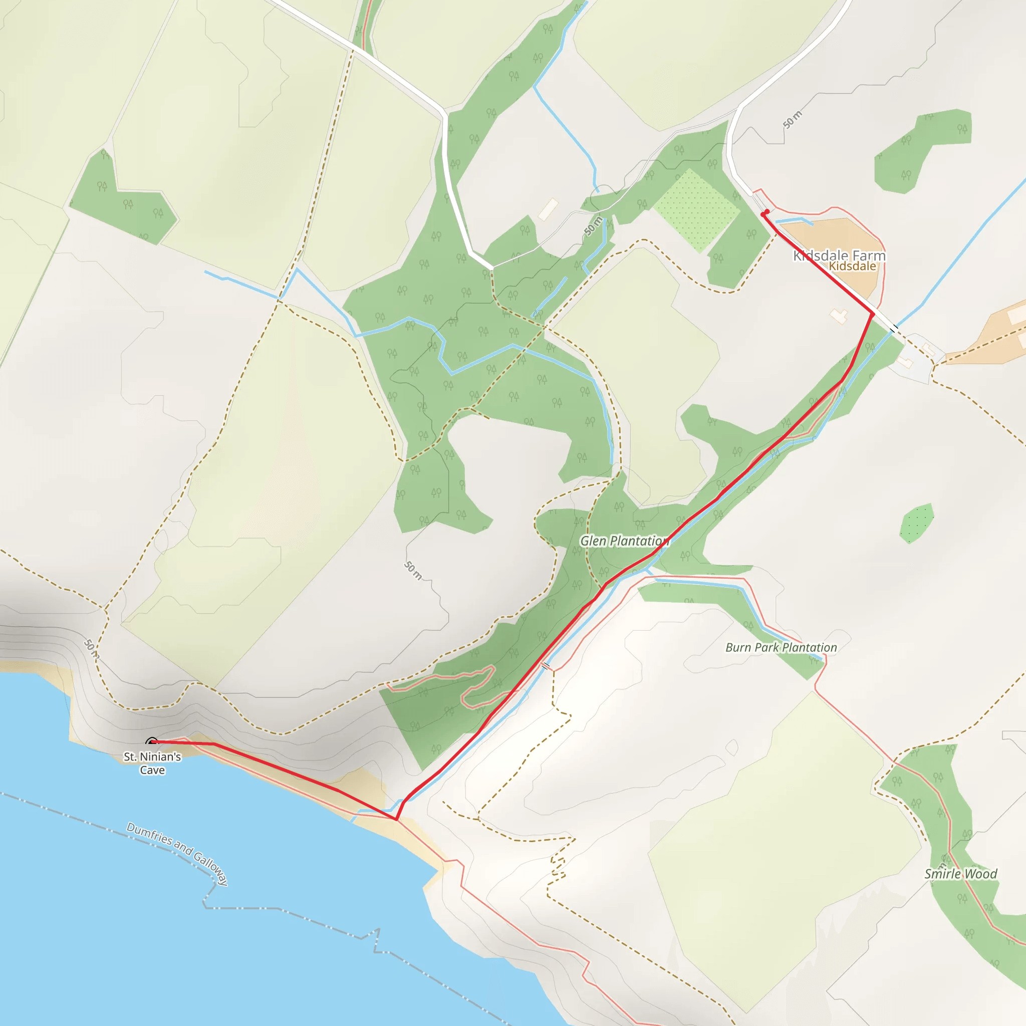 The Machars Peninsula - St Ninian's Cave mobile static map