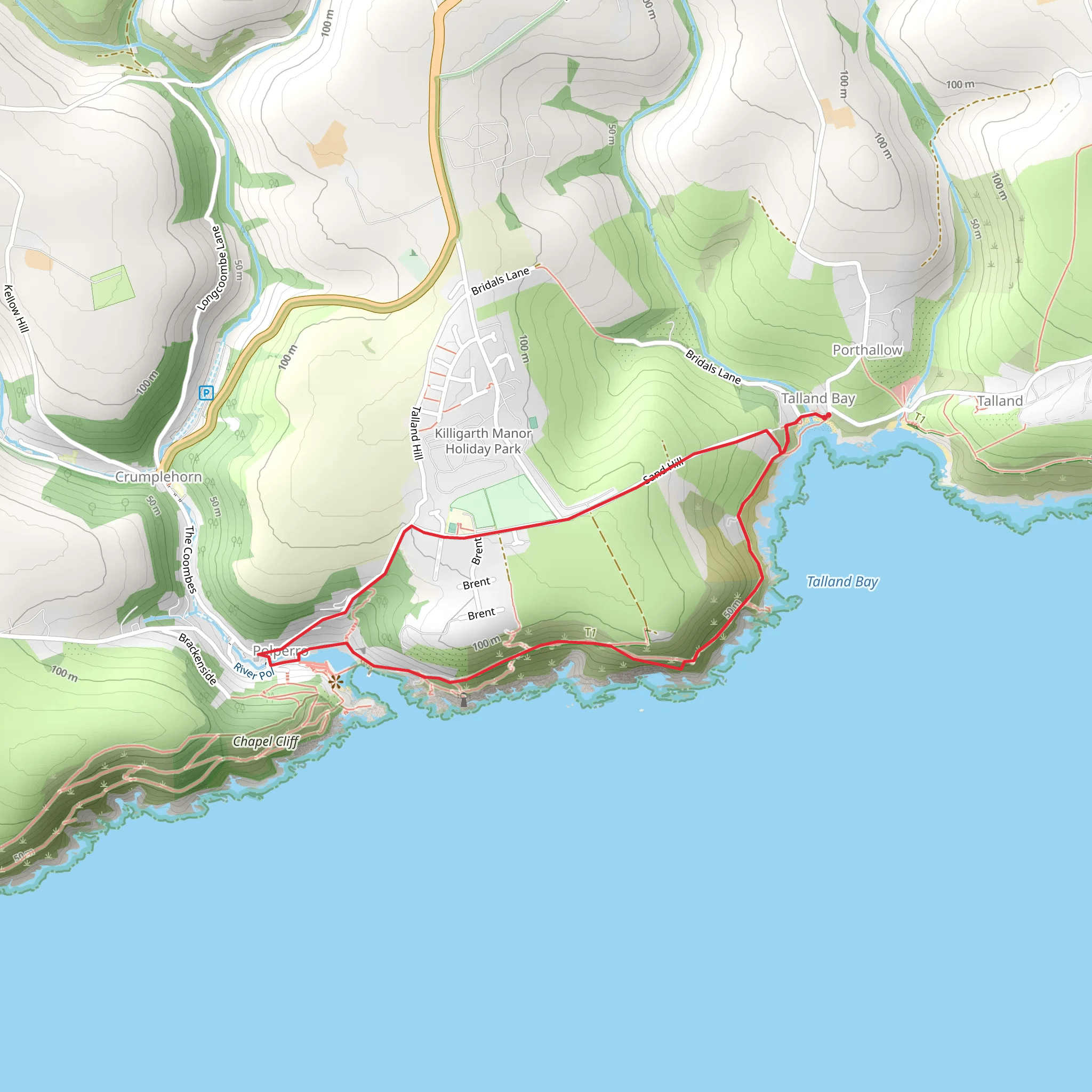 Trelawne - Polperro Walk mobile static map