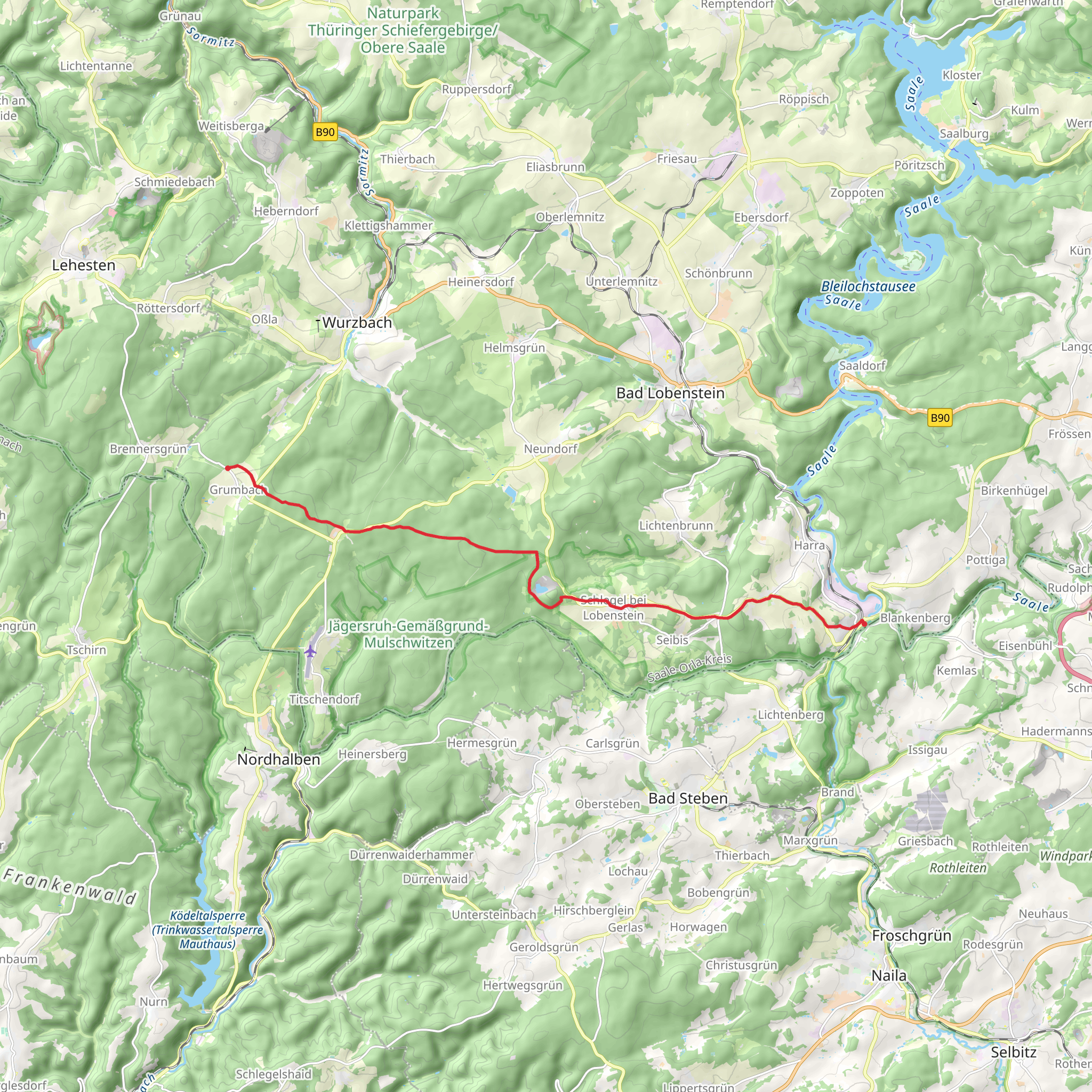 Grumbach to Blankenstein Walk mobile static map
