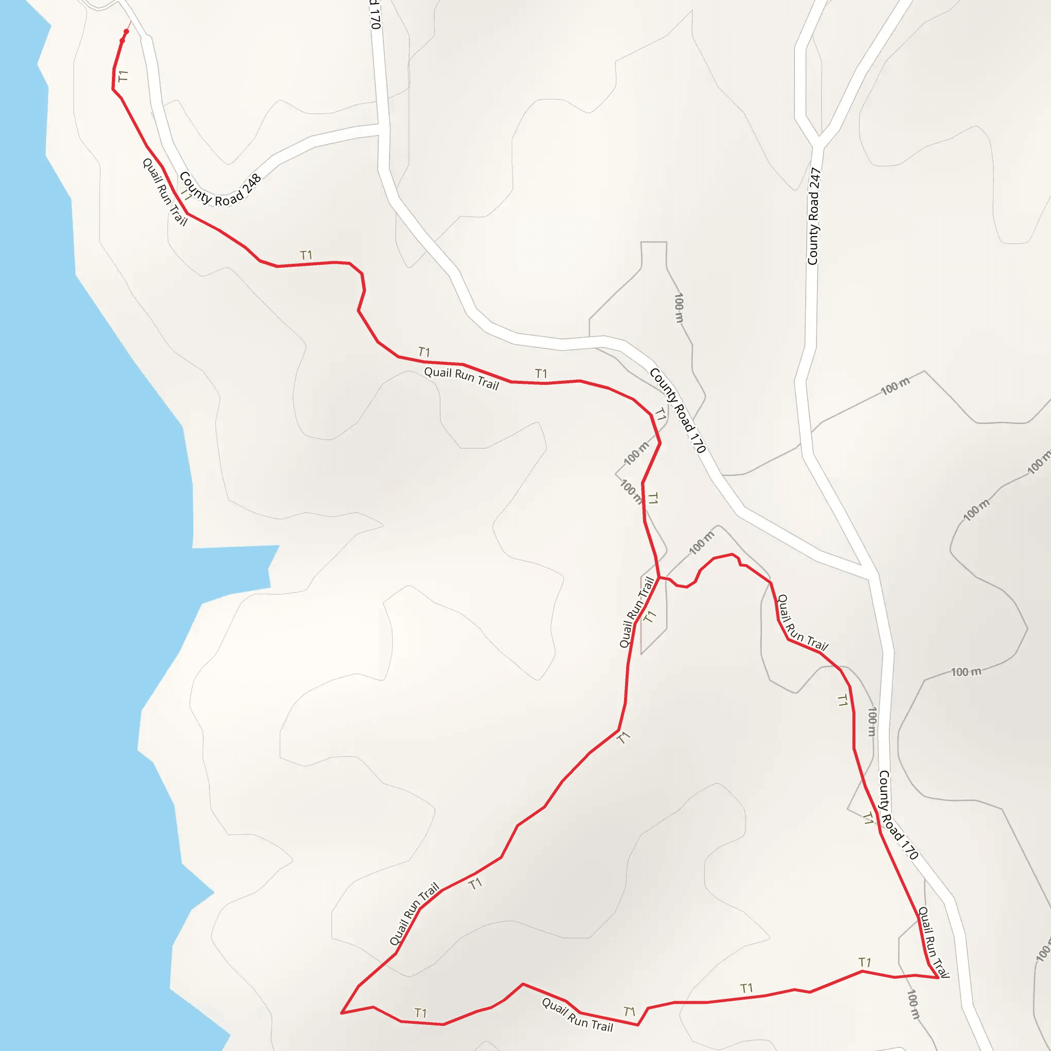 Quail Run Trail Loop mobile static map