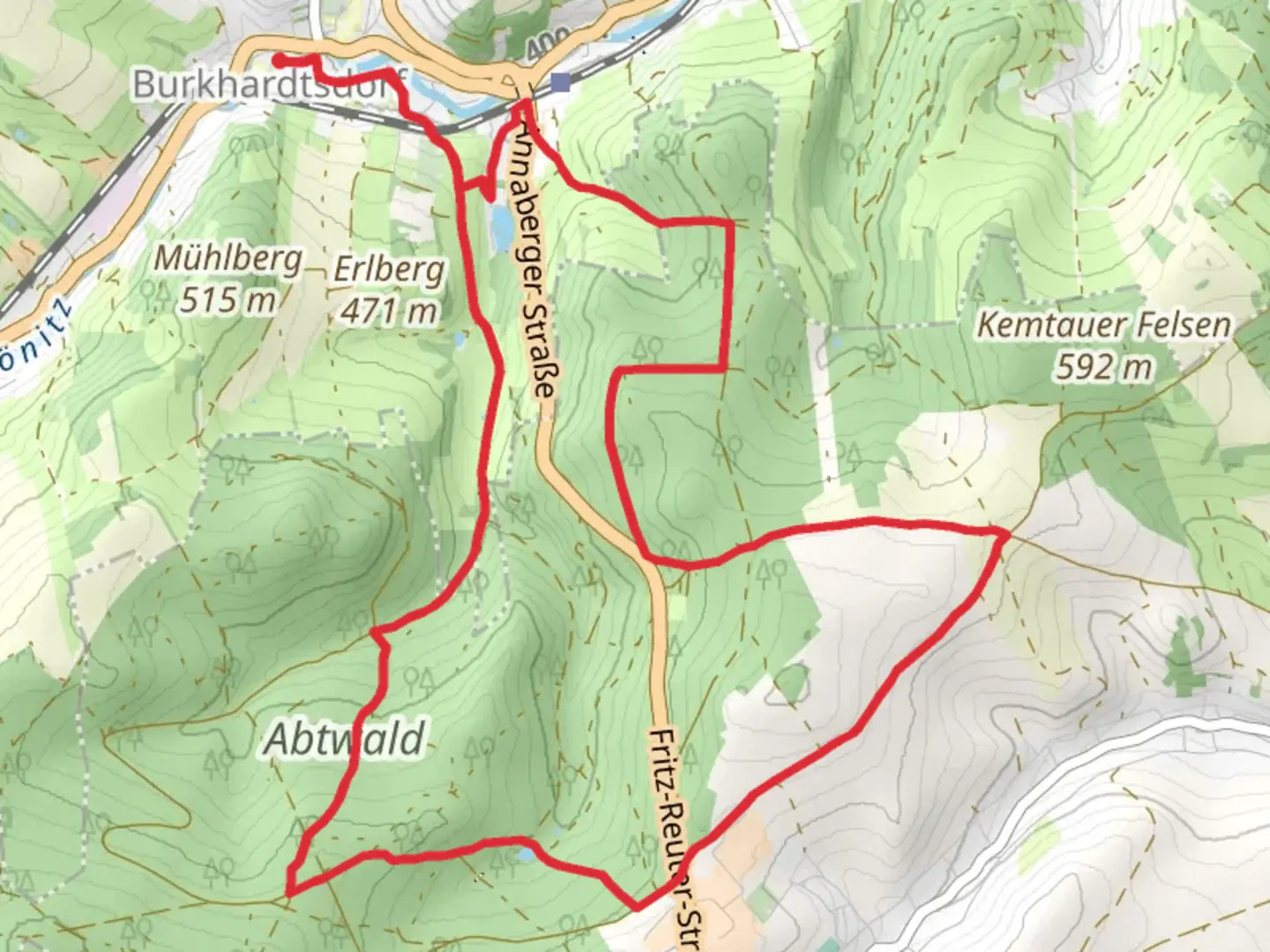 An image depicting the trail Rundweg Burkhardtsdorf and Zwönitztal Wanderweg and its surrounding area.