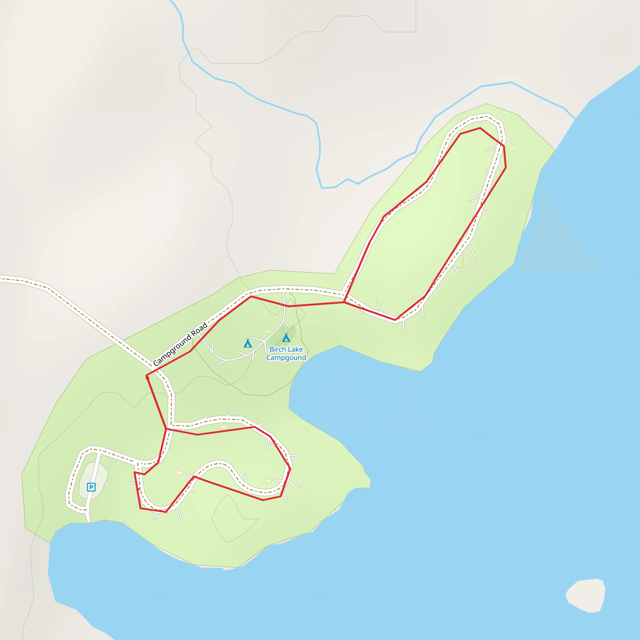 Campground Road - Birch Lake mobile static map