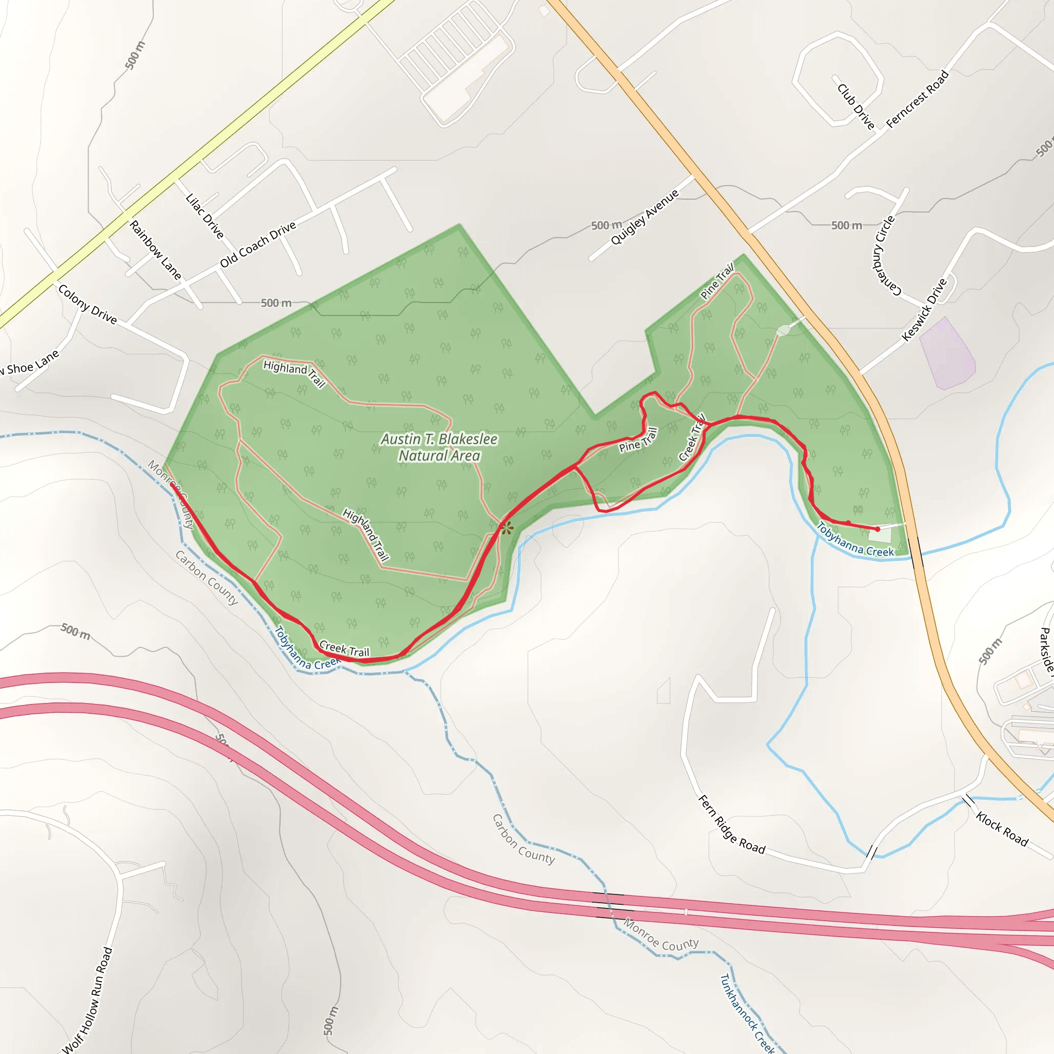 Tobyhanna Falls - Tobyhanna Creek mobile static map