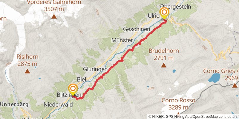Alpenpässe-Weg stage 10 Map