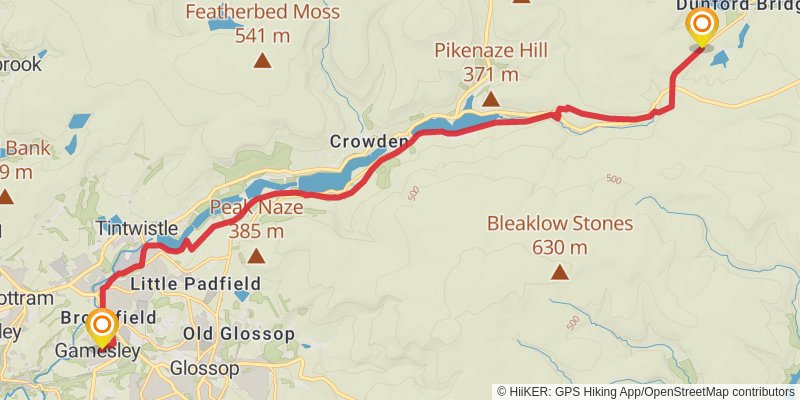 Liverpool to Hull Walk stage 6 Map