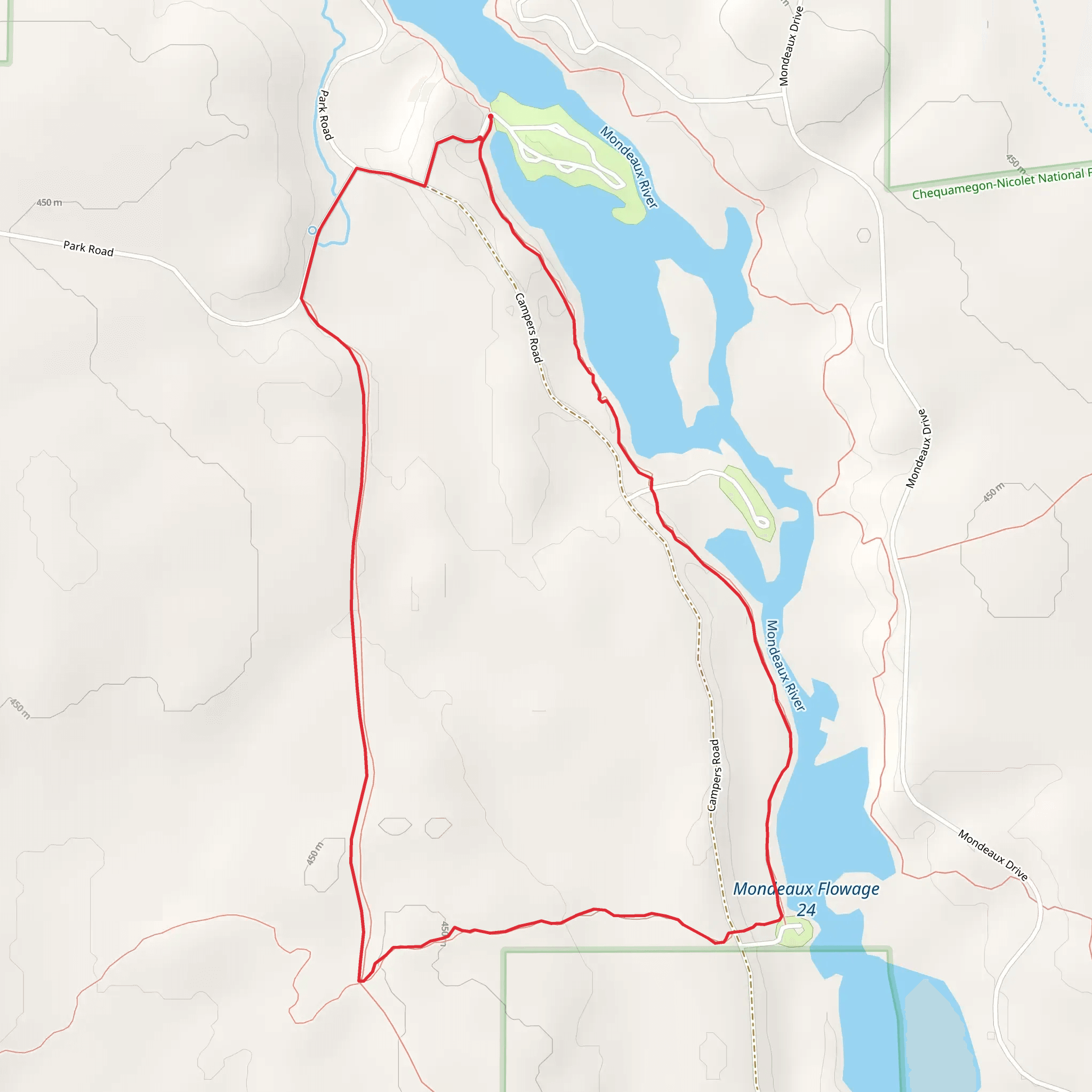 Ice Age Trail and Glacial Spring Loop mobile static map