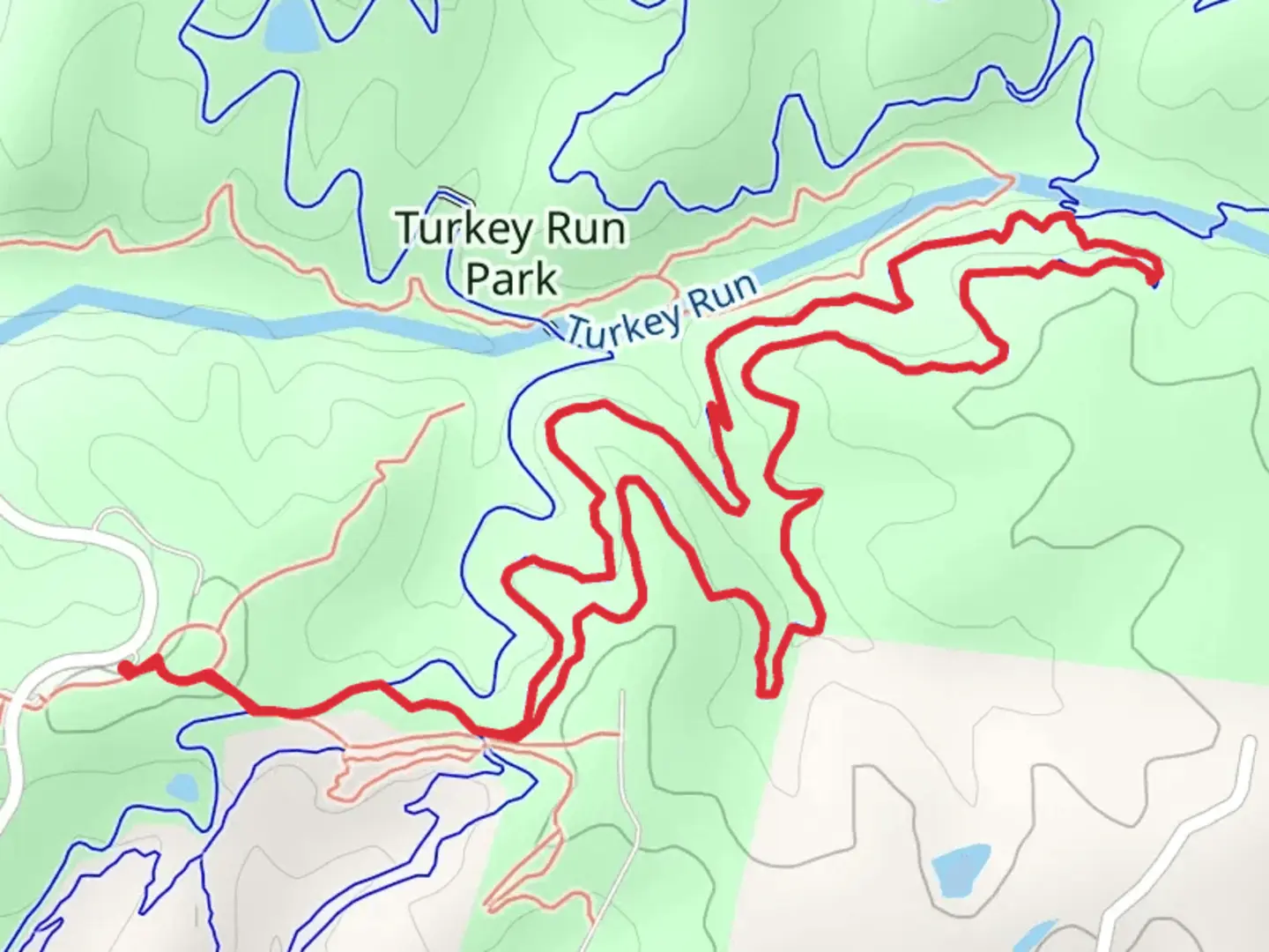 An image depicting the trail Hickory and Paw-Paw Loop Trail and its surrounding area.