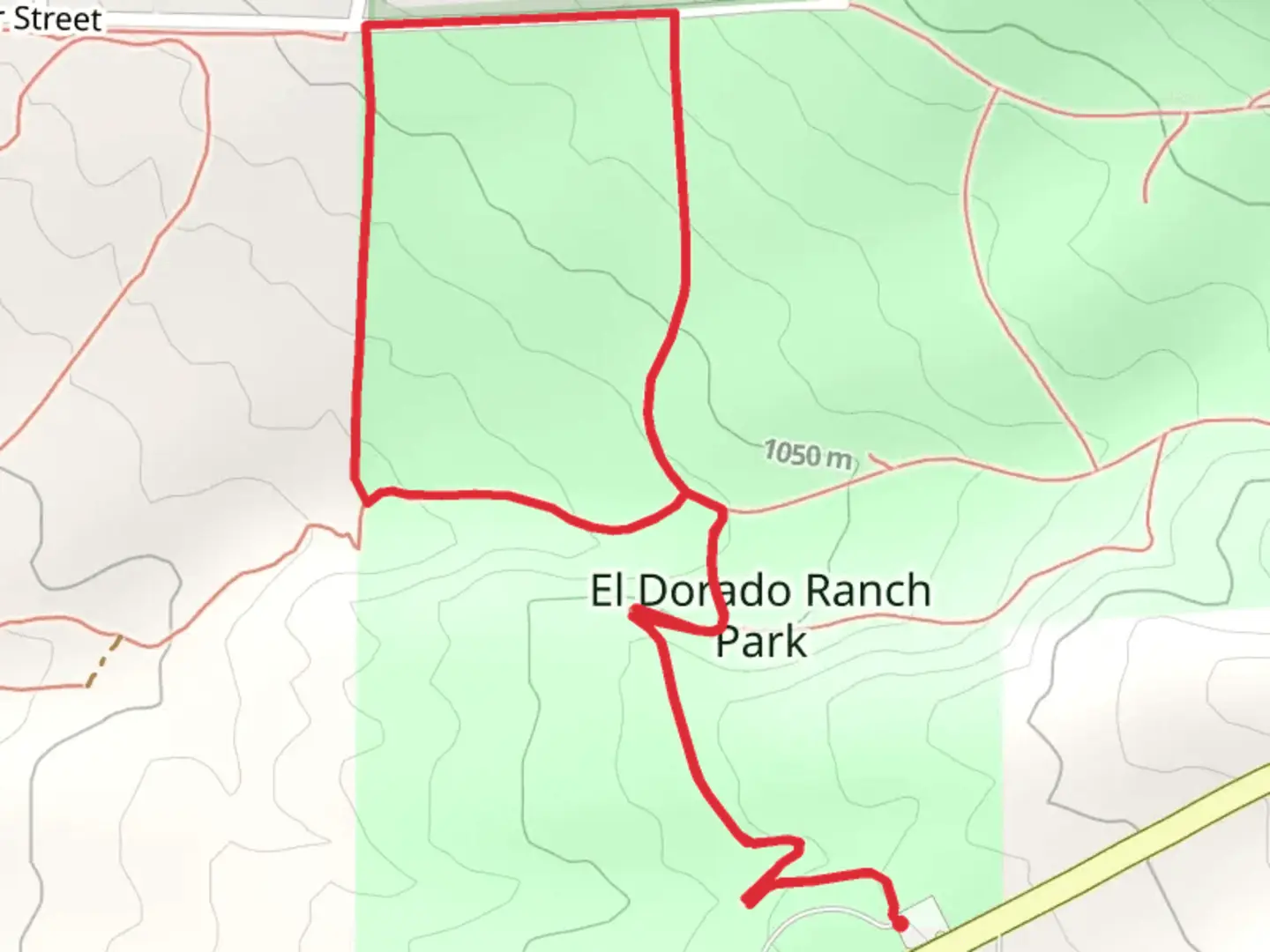 An image depicting the trail El Dorado Ranch Park Loop - North and its surrounding area.