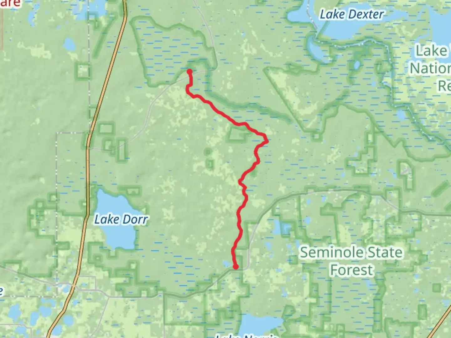 An image depicting the trail Florida Trail and Alexander Springs Recreation Area Spur Trail and its surrounding area.