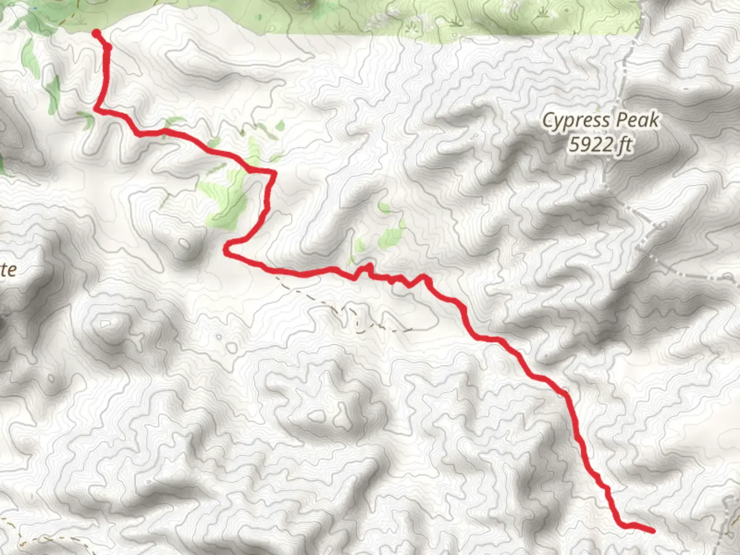 An image depicting the trail Boulder Creek from Service Road 22 and its surrounding area.