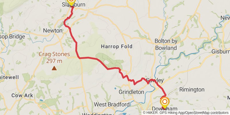 Rawtenstall to Slaidburn Walk in Lancashire stage 3 Map