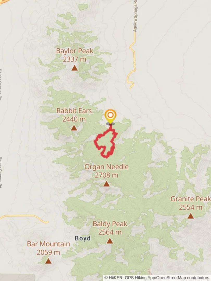An image depicting the trail Anvil Creek and Sotol Creek Loop and its surrounding area.