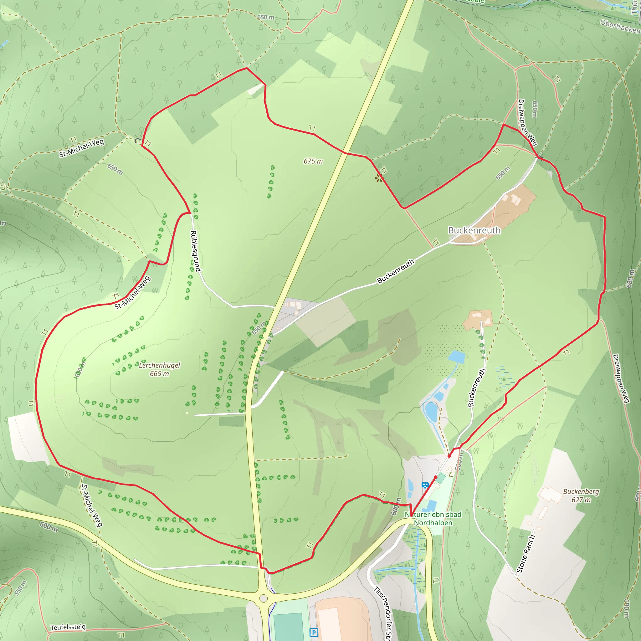 Buckenreuth and Lerchenhügel Loop mobile static map