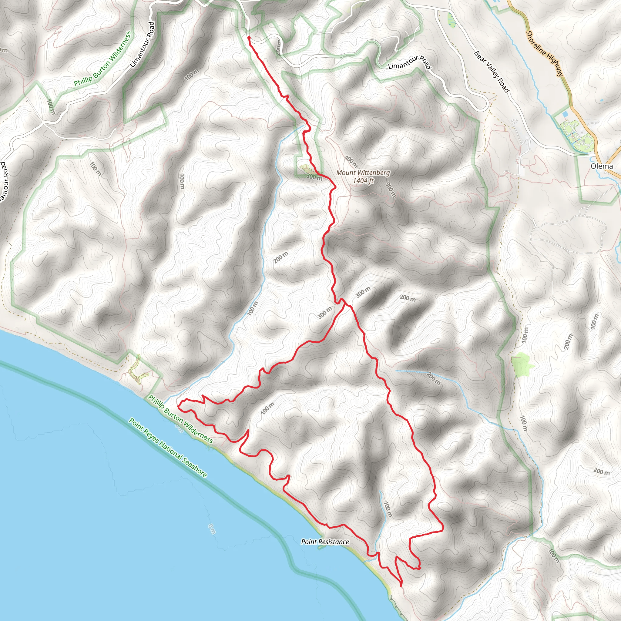 Sky and Coast Loop Trail mobile static map